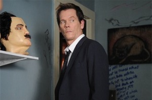 Kevin Bacon at the scene of the crime in Fox's hit show 'The Following.'